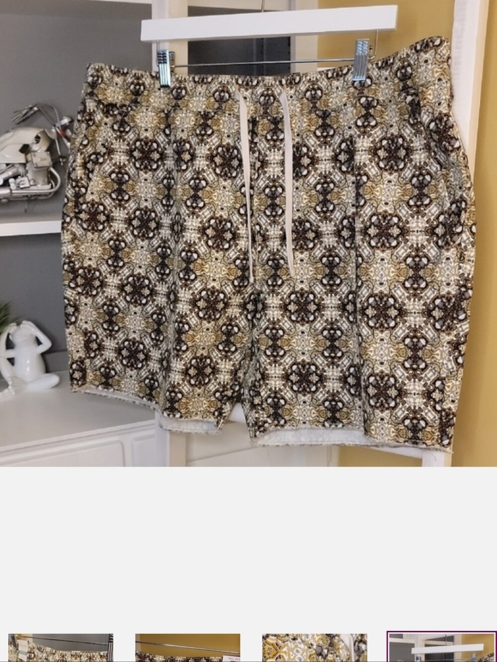 Sun Stone Patterned Shorts Pull On XXL Drawstring Pockets NWT